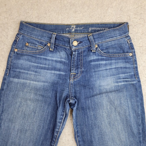 7 For All Mankind Gwenevere Low Rise Skinny Jeans For Women's Size 26 Blue Denim - Picture 2 of 12